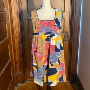 Girls of Savoy botanical empire-waist mini dress